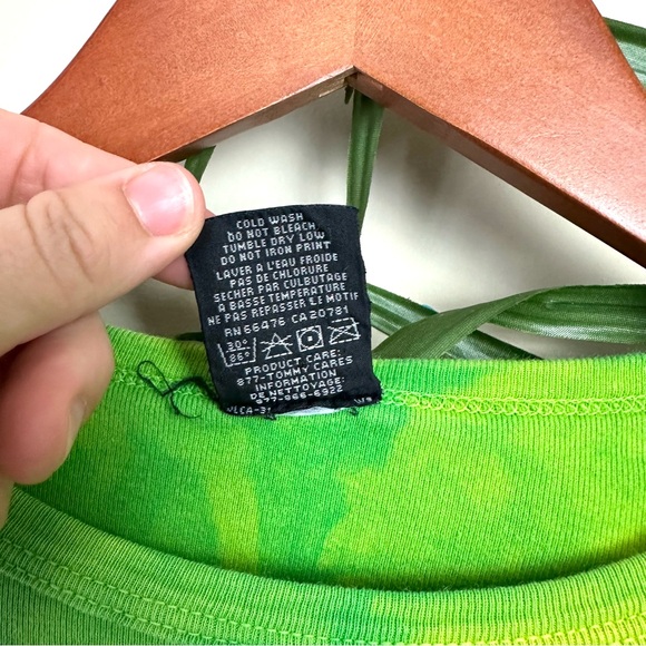 90's Tommy Jeans Neon Tie Dye Long Sleeved Tee - Picture 5 of 7